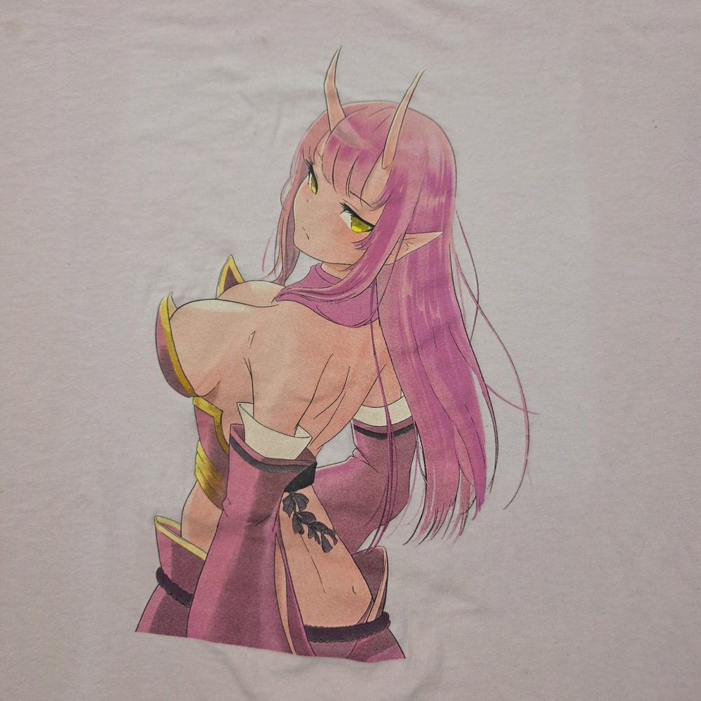 Lewd Complex T-Shirt Mens Size XL Pink Japan Manga Oni Anime Girl Short Sleeve - Picture 5 of 11